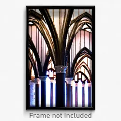 Pixel Art Poster - Stunning Scriptorium (8 Bit Psychedelic Video Game Print)