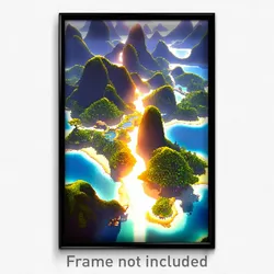 Pixel Art Poster - Elaborate Archipelago (8 Bit Psychedelic Video Game Print)