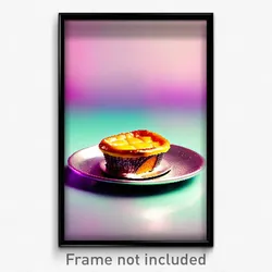 Pixel Art Poster - Silver Pastel De Nata (8 Bit Psychedelic Video Game Print)