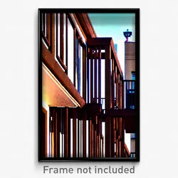 Pixel Art Poster - Brown Balcony (8 Bit Psychedelic Trippy Video Game Print)