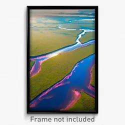 Pixel Art Poster - Harmonious Flood Plain (8 Bit Psychedelic Video Game Print)