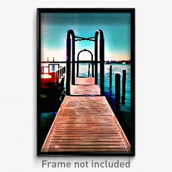 Pixel Art Poster - Valuable Dock (8 Bit Psychedelic Trippy Video Game Print)