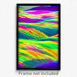 Pixel Art Poster - Multicolored Grassland (8 Bit Psychedelic Video Game Print)
