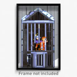 Pixel Art Poster - Puzzling Jail (8 Bit Psychedelic Trippy Video Game Print)