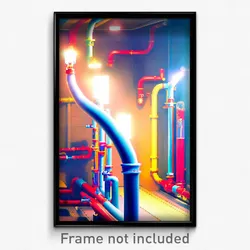 Pixel Art Poster - Worldly Pipes (8 Bit Psychedelic Trippy Video Game Print)