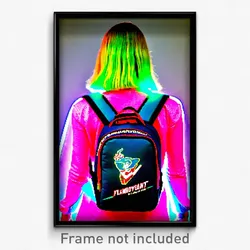 Pixel Art Poster - Flamboyant Backpack (8 Bit Psychedelic Video Game Print)