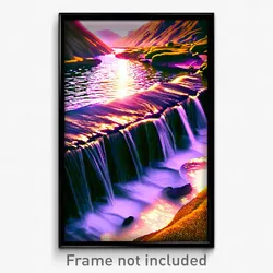 Pixel Art Poster - Stimulating Creek (8 Bit Psychedelic Trippy Video Game Print)
