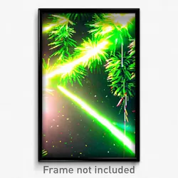 Pixel Art Poster - Green New Year Day (8 Bit Psychedelic Video Game Print)