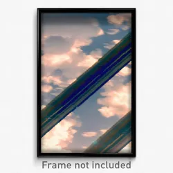 Pixel Art Poster - Cloudy Crossroad (8 Bit Psychedelic Trippy Video Game Print)