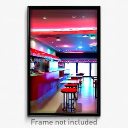 Pixel Art Poster - Unique 50'S Diner (8 Bit Psychedelic Trippy Video Game Print)