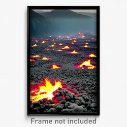 Pixel Art Poster - Average Lava Fields (8 Bit Psychedelic Video Game Print)