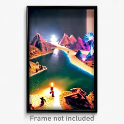Pixel Art Poster - Miniature Delta (8 Bit Psychedelic Trippy Video Game Print)