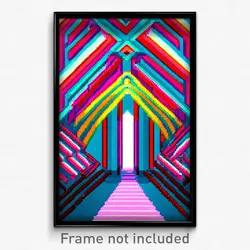 Pixel Art Poster - Zigzag Lancet (8 Bit Psychedelic Trippy Video Game Print)