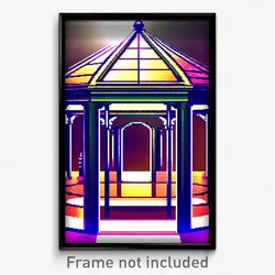 Pixel Art Poster - Wicked Gazebo (8 Bit Psychedelic Trippy Video Game Print)