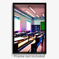 Pixel Art Poster - Energetic Classroom (8 Bit Psychedelic Video Game Print)