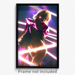 Pixel Art Poster - Dazzling Kame (8 Bit Psychedelic Trippy Video Game Print)