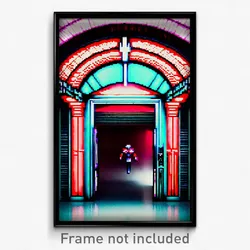 Pixel Art Poster - Awesome Entrance (8 Bit Psychedelic Trippy Video Game Print)