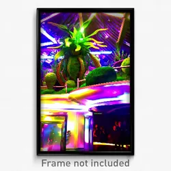 Pixel Art Poster - Flashy Terrarium (8 Bit Psychedelic Trippy Video Game Print)