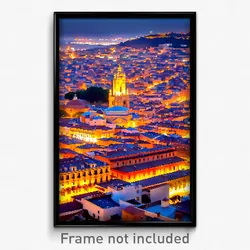 Pixel Art Poster - Grand Spanish City (8 Bit Psychedelic Video Game Print)