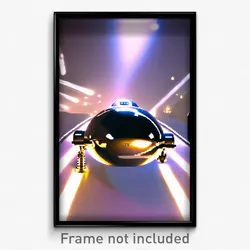 Pixel Art Poster - Shiny Landing (8 Bit Psychedelic Trippy Video Game Print)