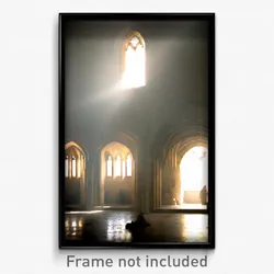 Pixel Art Poster - Unrealistic Friary (8 Bit Psychedelic Video Game Print)