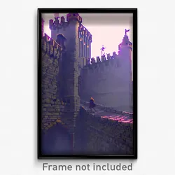 Pixel Art Poster - Admirable Battlements (8 Bit Psychedelic Video Game Print)