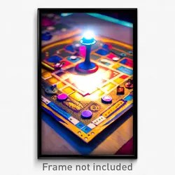 Pixel Art Poster - Fancy Board Game (8 Bit Psychedelic Trippy Video Game Print)