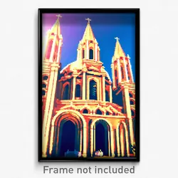 Pixel Art Poster - Voluminous Cathedral (8 Bit Psychedelic Video Game Print)