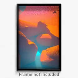 Pixel Art Poster - Orange Desert (8 Bit Psychedelic Trippy Video Game Print)