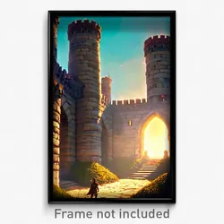 Pixel Art Poster - Treasured Fortifications (8 Bit Psychedelic Video Game Print)