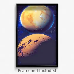 Pixel Art Poster - Artistic Pluto (8 Bit Psychedelic Trippy Video Game Print)