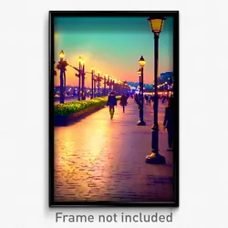Pixel Art Poster - Pretty Promenade (8 Bit Psychedelic Trippy Video Game Print)