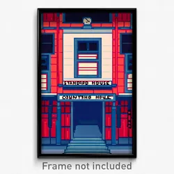 Pixel Art Poster - Standard Counting House (8 Bit Psychedelic Video Game Print)