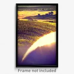 Pixel Art Poster - Distant Grassland (8 Bit Psychedelic Trippy Video Game Print)