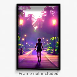 Pixel Art Poster - Showy Grove (8 Bit Psychedelic Trippy Weird Video Game Print)
