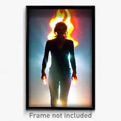 Pixel Art Poster - Neat Flame (8 Bit Psychedelic Trippy Weird Video Game Print)