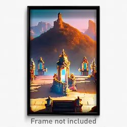 Pixel Art Poster - Spectacular Resting Place (8 Bit Video Game Print)