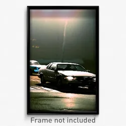 Pixel Art Poster - Dreary Car (8 Bit Psychedelic Trippy Weird Video Game Print)