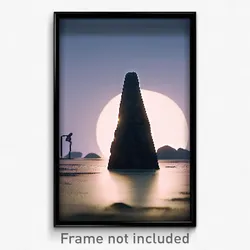 Pixel Art Poster - Black Menhir (8 Bit Psychedelic Trippy Video Game Print)