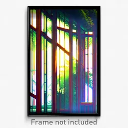 Pixel Art Poster - Glass Woods (8 Bit Psychedelic Trippy Weird Video Game Print)