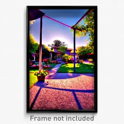 Pixel Art Poster - Fantastic Yard (8 Bit Psychedelic Trippy Video Game Print)