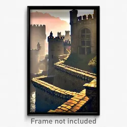 Pixel Art Poster - Admirable Battlements (8 Bit Psychedelic Video Game Print)