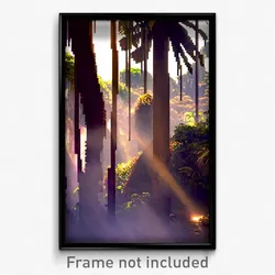 Pixel Art Poster - Brown Rainforest (8 Bit Psychedelic Trippy Video Game Print)
