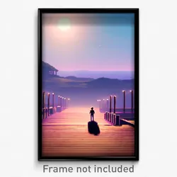 Pixel Art Poster - Distant Spaghetti (8 Bit Psychedelic Trippy Video Game Print)