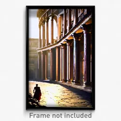 Pixel Art Poster - Outstanding Roman Architecture (8 Bit Video Game Print)