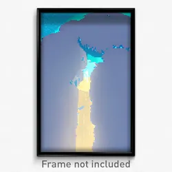 Pixel Art Poster - Light Blue Isle (8 Bit Psychedelic Trippy Video Game Print)