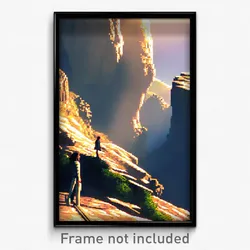 Pixel Art Poster - Far Chasm (8 Bit Psychedelic Trippy Weird Video Game Print)