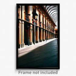 Pixel Art Poster - Deserted Spanish Architecture (8 Bit Video Game Print)