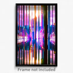 Pixel Art Poster - Reflecting Gate (8 Bit Psychedelic Trippy Video Game Print)