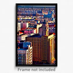 Pixel Art Poster - Big European City (8 Bit Psychedelic Trippy Video Game Print)